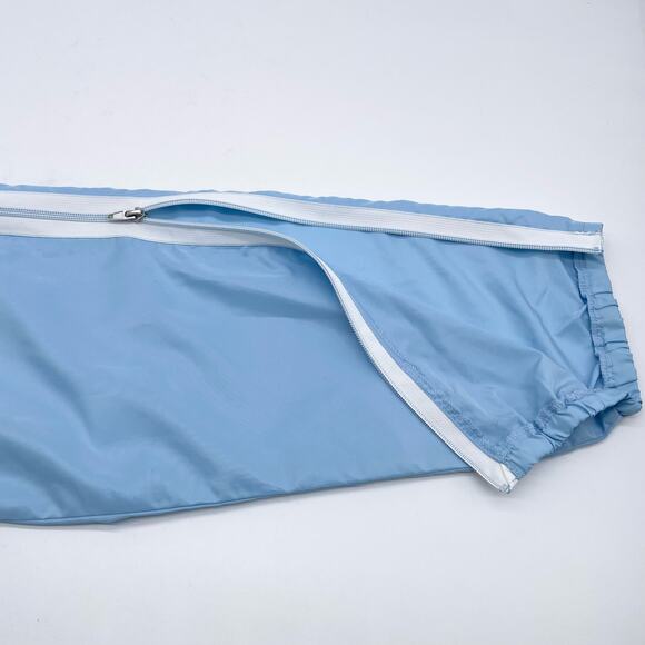 ASOS Womens 6 Track Pants Jogger Light Baby Blue White Stripe Ankle Zip Active - Picture 5 of 9